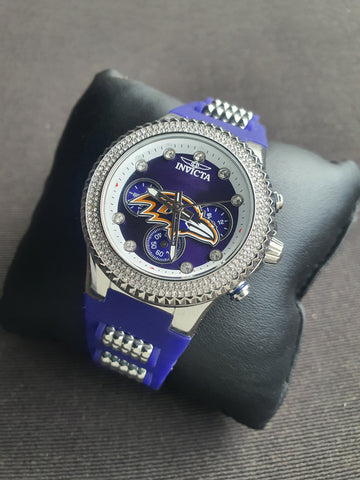 INVICTA NFL Baltimore Ravens Chronograph Quartz Crystal Purple Dial Ladies Watch